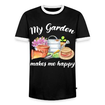 Garden Saying Gardener Hobby Gardener Gift Idea - Men's Ringer Shirt - black/white - Front - AI Model Female 172 light (172cm) & AI Model Male 178 light (178cm)