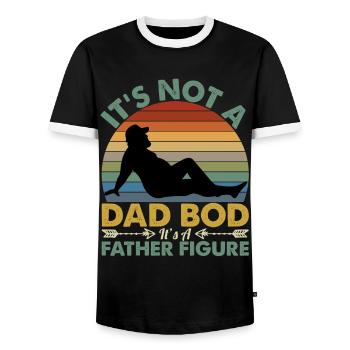 Ce n’est pas un papa Bod C’est une figure paternelle - T-shirt contrasté Homme - noir/blanc - Devant - AI Model Female 172 light (172cm) & AI Model Male 178 light (178cm)