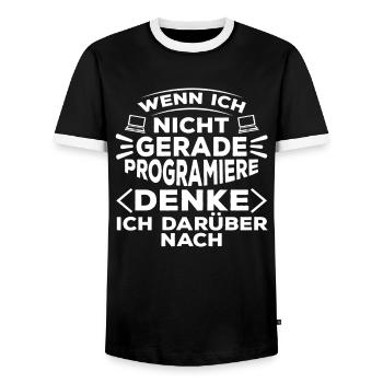 Programmierer Coder Software Entwickler - Männer Kontrast-T-Shirt - Schwarz/Weiß - Vorne - AI Model Female 172 light (172cm) & AI Model Male 178 light (178cm)