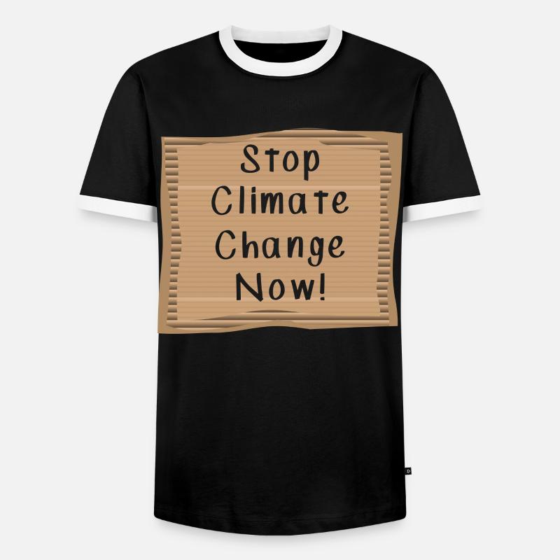 Stop Climate Change Now - Männer Kontrast-T-Shirt - Schwarz/Weiß