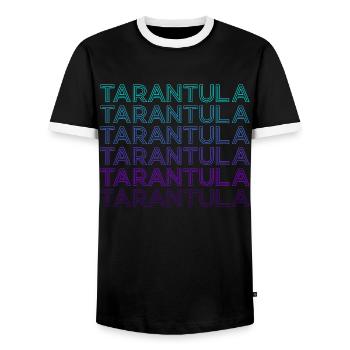 Tarentule Araignée Rétro - T-shirt contrasté Homme - noir/blanc - Devant - AI Model Female 172 light (172cm) & AI Model Male 178 light (178cm)