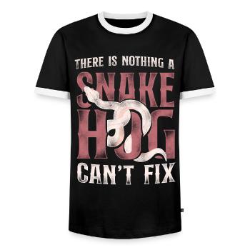 Snake Serpent Vintage There Is - Men's Ringer Shirt - black/white - Front - AI Model Female 172 light (172cm) & AI Model Male 178 light (178cm)