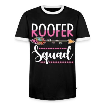 Dachdeckerin - Männer Kontrast-T-Shirt - Schwarz/Weiß - Vorne - AI Model Female 172 light (172cm) & AI Model Male 178 light (178cm)