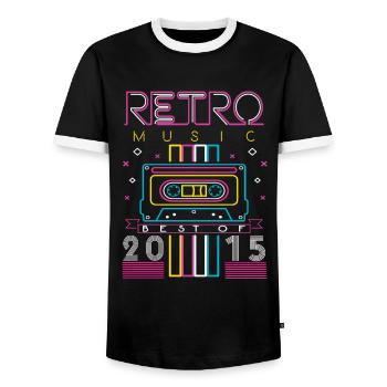 Le meilleur de 2015 Retro Cassette Vintage Anniversaire - T-shirt contrasté Homme - noir/blanc - Devant - AI Model Female 172 light (172cm) & AI Model Male 178 light (178cm)