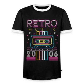 Best Of 2006 Retro Cassette Vintage Birthday - Men's Ringer Shirt - black/white - Front - AI Model Female 172 light (172cm) & AI Model Male 178 light (178cm)