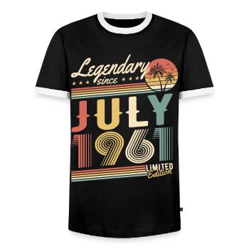 Legendary Since July 1961 Limited Edition - Männer Kontrast-T-Shirt - Schwarz/Weiß - Vorne - AI Model Female 172 light (172cm) & AI Model Male 178 light (178cm)