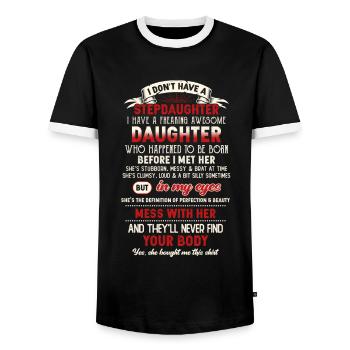 Stepdad I Don't Have a Step Daughter - Men's Ringer Shirt - black/white - Front - AI Model Female 172 light (172cm) & AI Model Male 178 light (178cm)