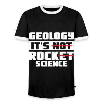 Geology Geologist Fossils - Rock Science - Men's Ringer Shirt - black/white - Front - AI Model Female 172 light (172cm) & AI Model Male 178 light (178cm)