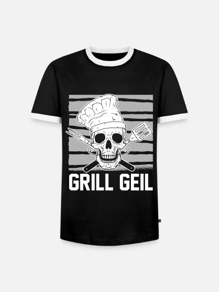 Grillen Grillmeister BBQ - Männer Kontrast-T-Shirt - Schwarz/Weiß