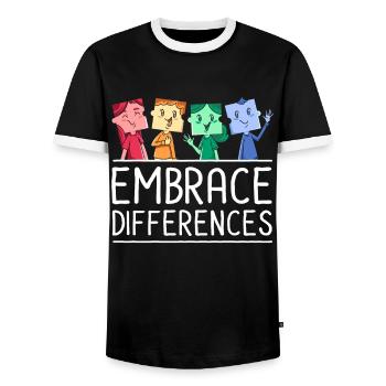Autismus Geschenk Autist Asperger ADHS Autism - Männer Kontrast-T-Shirt - Schwarz/Weiß - Vorne - AI Model Female 172 light (172cm) & AI Model Male 178 light (178cm)