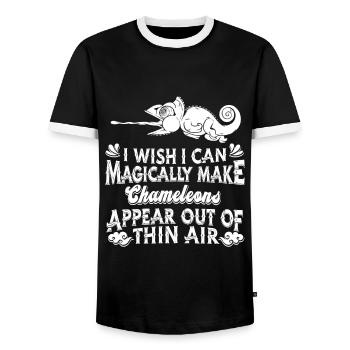 Chameleon Chamäleon - Men's Ringer Shirt - black/white - Front - AI Model Female 172 light (172cm) & AI Model Male 178 light (178cm)
