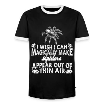 Spider Pet - Men's Ringer Shirt - black/white - Front - AI Model Female 172 light (172cm) & AI Model Male 178 light (178cm)