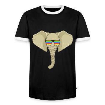 Elephant Tshirt pour Elephant Elephant Kids Zoo - T-shirt contrasté Homme - noir/blanc - Devant - AI Model Female 172 light (172cm) & AI Model Male 178 light (178cm)