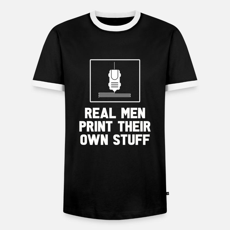 3d Printer - Men's Ringer Shirt - black/white