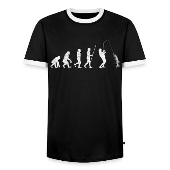 Hornhecht Evolution Garfishing Evolution Gar - Männer Kontrast-T-Shirt - Schwarz/Weiß - Vorne - AI Model Female 172 light (172cm) & AI Model Male 178 light (178cm)