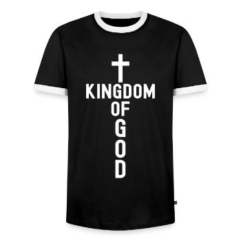 Chrétiens Religion Bible évangélique Église jésus - T-shirt contrasté Homme - noir/blanc - Devant - AI Model Female 172 light (172cm) & AI Model Male 178 light (178cm)