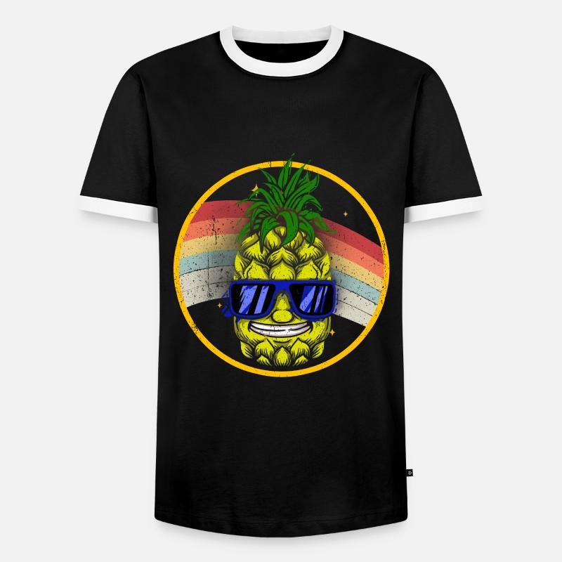 Pineapple - Men's Ringer Shirt - black/white