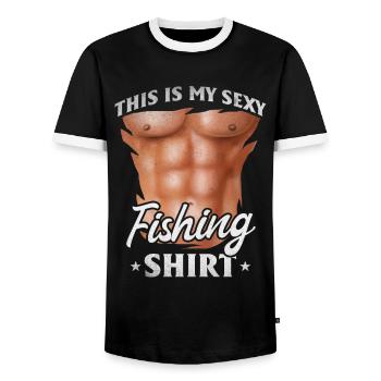 C'est ma chemise de pêche sexy pêcheur pêche drôle - T-shirt contrasté Homme - noir/blanc - Devant - AI Model Female 172 light (172cm) & AI Model Male 178 light (178cm)