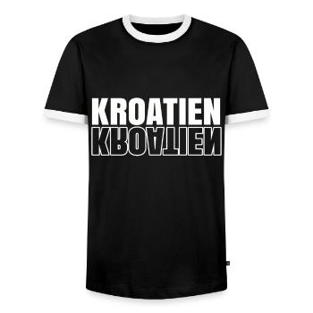 Kroatien Geschenk Herkunft Zagreb Hrvatska Heimat - Männer Kontrast-T-Shirt - Schwarz/Weiß - Vorne - AI Model Female 172 light (172cm) & AI Model Male 178 light (178cm)