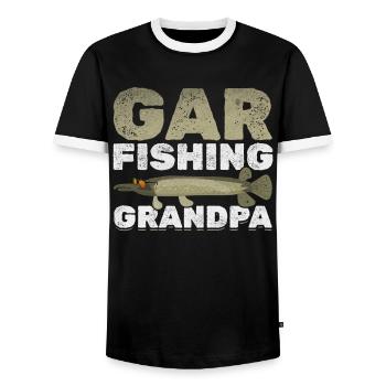 Hornhecht Angeln Opa Garfishing Gar Fishing Opa - Männer Kontrast-T-Shirt - Schwarz/Weiß - Vorne - AI Model Female 172 light (172cm) & AI Model Male 178 light (178cm)
