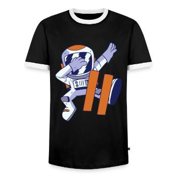 11th Birthday Astronaut 11 Years Space Galaxy - Men's Ringer Shirt - black/white - Front - AI Model Female 172 light (172cm) & AI Model Male 178 light (178cm)