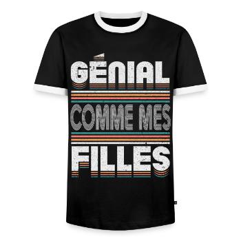 Génial Comme Mes Filles Parents Mère - T-shirt contrasté Homme - noir/blanc - Devant - AI Model Female 172 light (172cm) & AI Model Male 178 light (178cm)