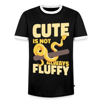 Snake Serpent Cute Is Not Always - Men's Ringer Shirt - black/white - Front - AI Model Female 172 light (172cm) & AI Model Male 178 light (178cm)
