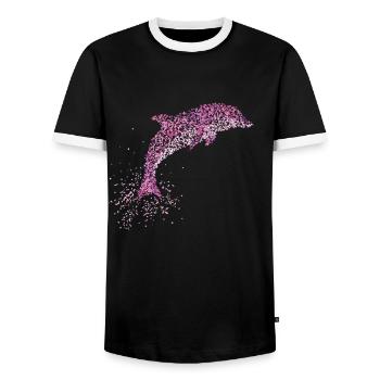 Dauphins Grand Dauphin Dauphin Natation - T-shirt contrasté Homme - noir/blanc - Devant - AI Model Female 172 light (172cm) & AI Model Male 178 light (178cm)