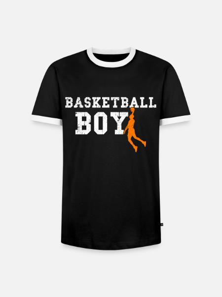 basketball boy - Männer Kontrast-T-Shirt - Schwarz/Weiß