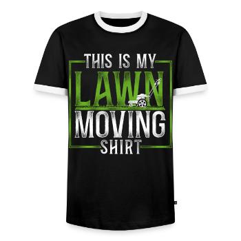 Lawn Mower Mowing Dad Father - Männer Kontrast-T-Shirt - Schwarz/Weiß - Vorne - AI Model Female 172 light (172cm) & AI Model Male 178 light (178cm)