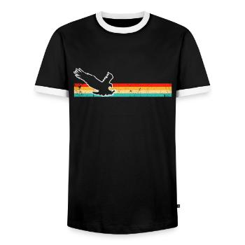 Adler Retro - Männer Kontrast-T-Shirt - Schwarz/Weiß - Vorne - AI Model Female 172 light (172cm) & AI Model Male 178 light (178cm)