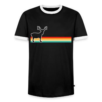 Moose Rétro - T-shirt contrasté Homme - noir/blanc - Devant - AI Model Female 172 light (172cm) & AI Model Male 178 light (178cm)
