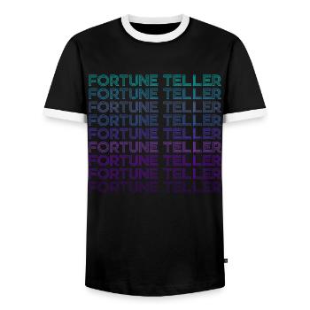 Fortune Teller Crystal Ball Retro - Men's Ringer Shirt - black/white - Front - AI Model Female 172 light (172cm) & AI Model Male 178 light (178cm)