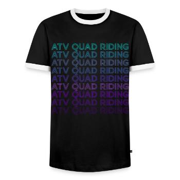 ATV Quad Riding Quad Biker Four Wheeler Retro - Men's Ringer Shirt - black/white - Front - AI Model Female 172 light (172cm) & AI Model Male 178 light (178cm)