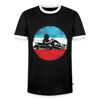 GoKart - Kartsport - Kart - Go Kart - T-shirt contrasté Homme - noir/blanc - Devant - AI Model Female 172 light (172cm) & AI Model Male 178 light (178cm)