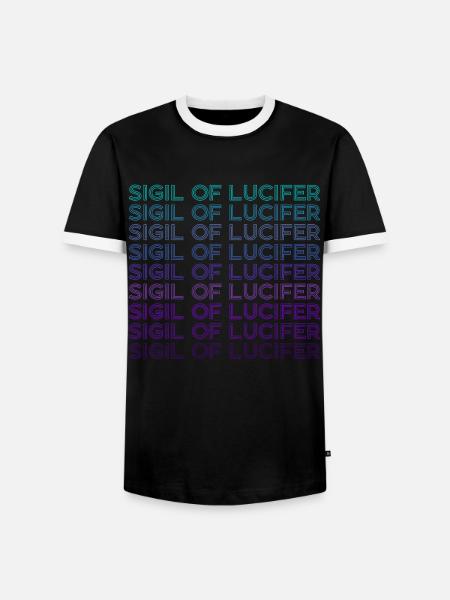Siegel von Luzifer Retro - Männer Kontrast-T-Shirt - Schwarz/Weiß
