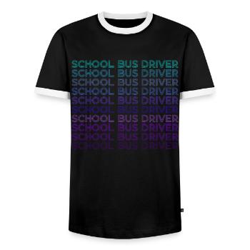 Schulbusfahrer Retro - Männer Kontrast-T-Shirt - Schwarz/Weiß - Vorne - AI Model Female 172 light (172cm) & AI Model Male 178 light (178cm)