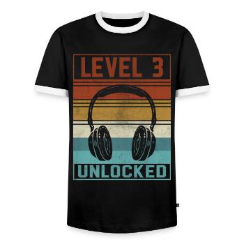 Gamer Boy 3rd Birthday Gamer - Männer Kontrast-T-Shirt - Schwarz/Weiß - Vorne - AI Model Female 172 light (172cm) & AI Model Male 178 light (178cm)