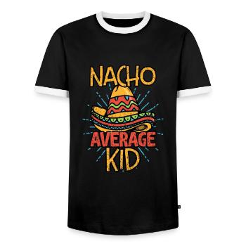 Nacho Average Kid Kinder Outfit Mexico Fans - Männer Kontrast-T-Shirt - Schwarz/Weiß - Vorne - AI Model Female 172 light (172cm) & AI Model Male 178 light (178cm)