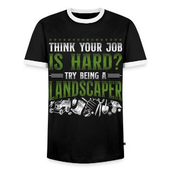 Landscaper Landscaping Landscape - Männer Kontrast-T-Shirt - Schwarz/Weiß - Vorne - AI Model Female 172 light (172cm) & AI Model Male 178 light (178cm)