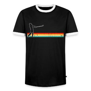 Golf Retro - Männer Kontrast-T-Shirt - Schwarz/Weiß - Vorne - AI Model Female 172 light (172cm) & AI Model Male 178 light (178cm)