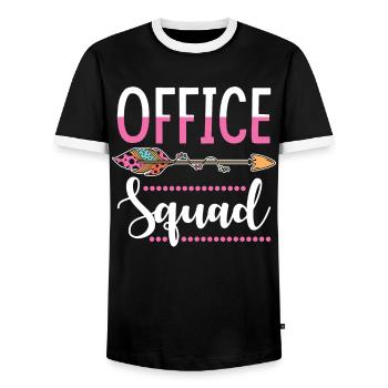 Travailleur de bureau - T-shirt contrasté Homme - noir/blanc - Devant - AI Model Female 172 light (172cm) & AI Model Male 178 light (178cm)