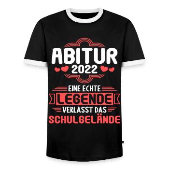 Abitur Gymnasium Damen und Herren Abi 2022 - Männer Kontrast-T-Shirt - Schwarz/Weiß - Vorne - AI Model Female 172 light (172cm) & AI Model Male 178 light (178cm)