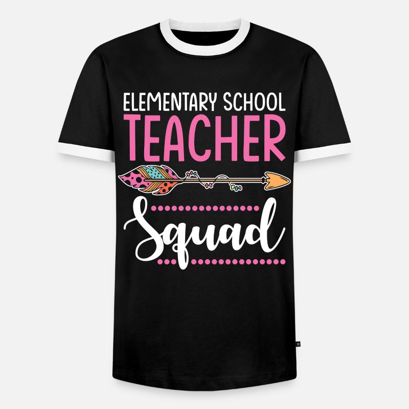 elementary school teacher group - Men's Ringer Shirt - black/white