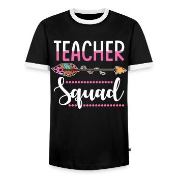 Lehrerin Gruppe - Männer Kontrast-T-Shirt - Schwarz/Weiß - Vorne - AI Model Female 172 light (172cm) & AI Model Male 178 light (178cm)