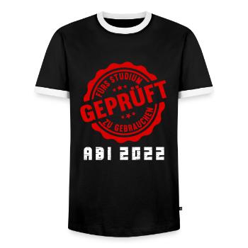 Abitur Gymnasium Damen und Herren Abi 2022 - Männer Kontrast-T-Shirt - Schwarz/Weiß - Vorne - AI Model Female 172 light (172cm) & AI Model Male 178 light (178cm)