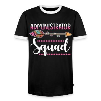 Administartor Gruppe - Männer Kontrast-T-Shirt - Schwarz/Weiß - Vorne - AI Model Female 172 light (172cm) & AI Model Male 178 light (178cm)