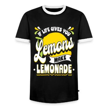 When Life Gives You Lemons Make Lemonade - Männer Kontrast-T-Shirt - Schwarz/Weiß - Vorne - AI Model Female 172 light (172cm) & AI Model Male 178 light (178cm)