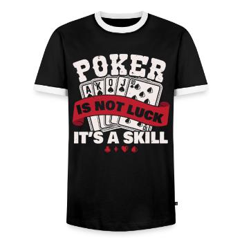 Poker It's not luck, it's skill - Men's Ringer Shirt - black/white - Front - AI Model Female 172 light (172cm) & AI Model Male 178 light (178cm)