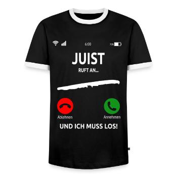 Juist Nordsee Ostfriesische Insel Geschenk - Männer Kontrast-T-Shirt - Schwarz/Weiß - Vorne - AI Model Female 172 light (172cm) & AI Model Male 178 light (178cm)